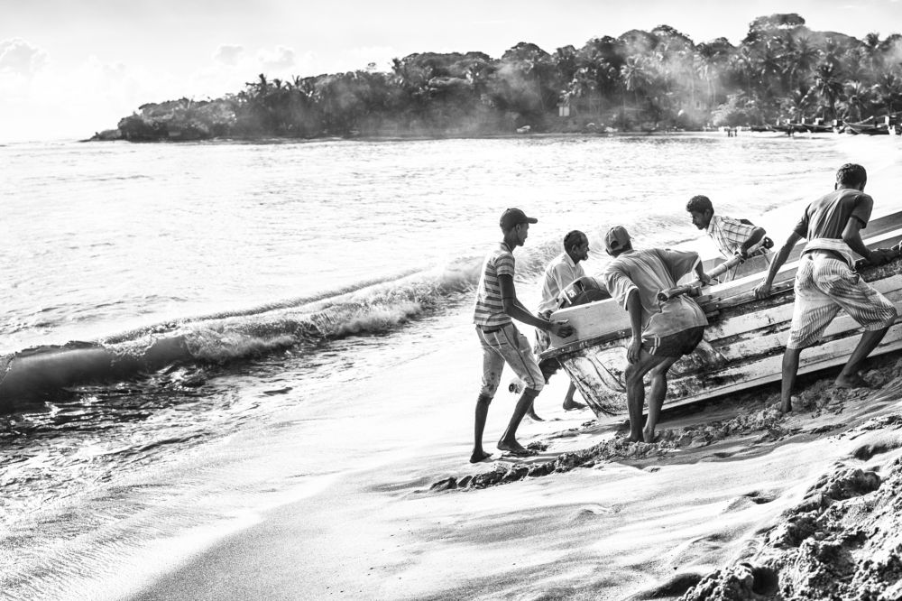 Fisherman's  life in black and white