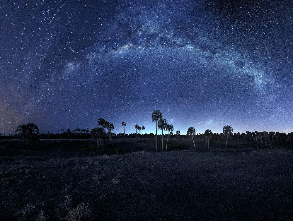 lluvia de estrellas en el universo