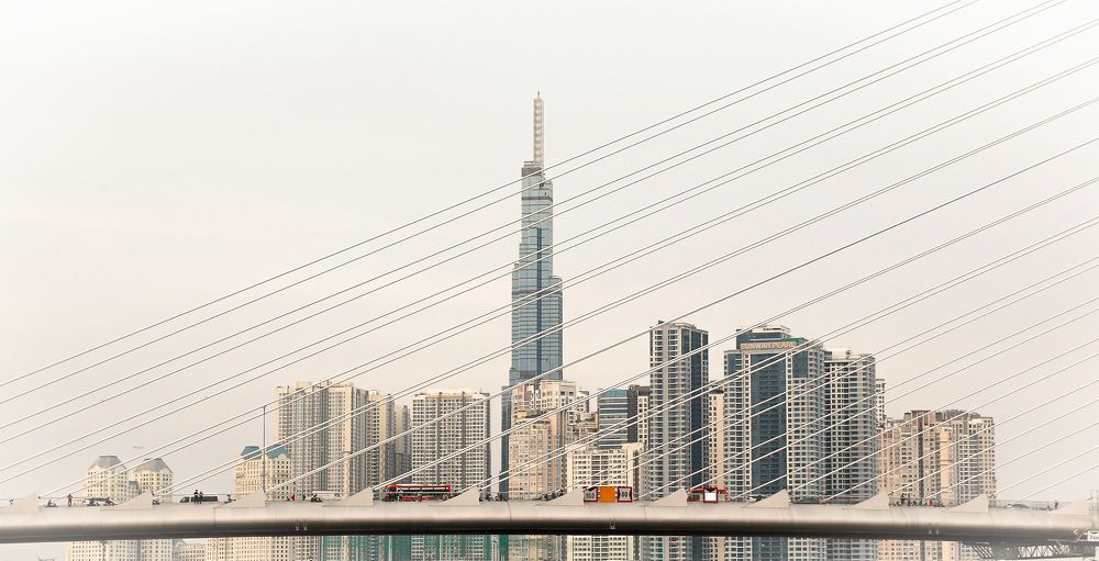 Behind the bridge