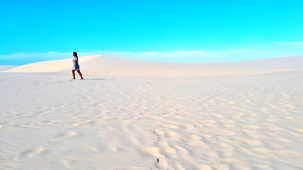 The Blue of The Sky and The White of The sand dunes