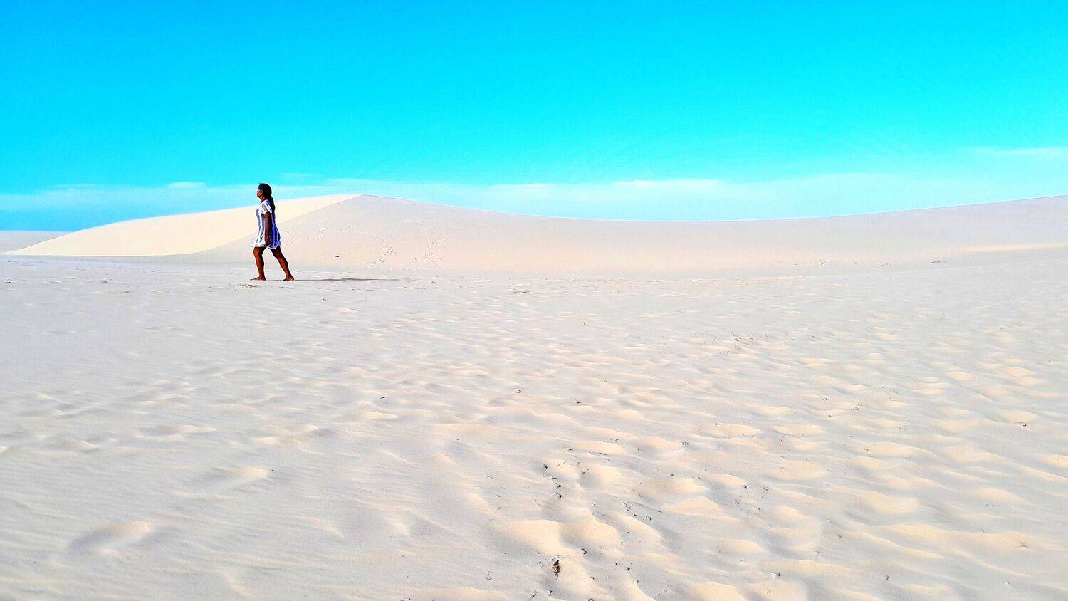 The Blue of The Sky and The White of The sand dunes