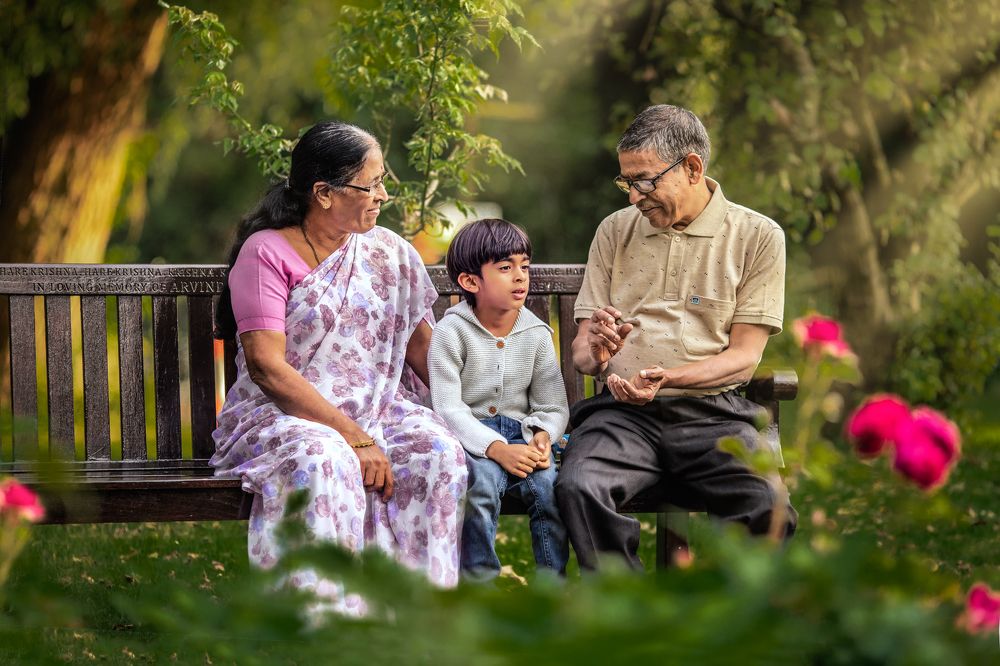 Child with grandparents