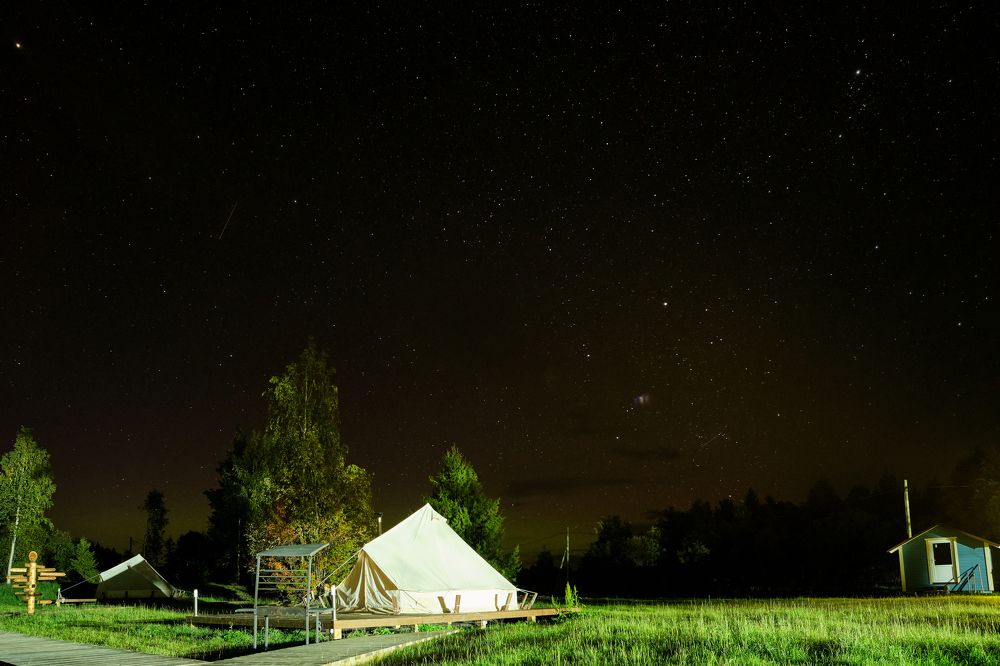 Звездное небо над Онежским озером