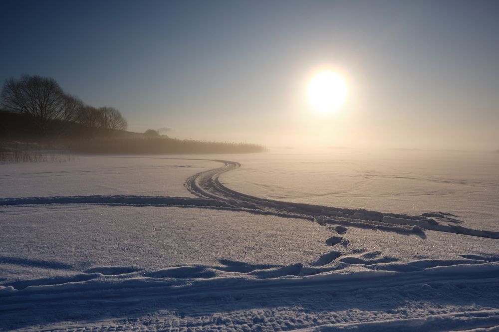 Восход морозной зимой