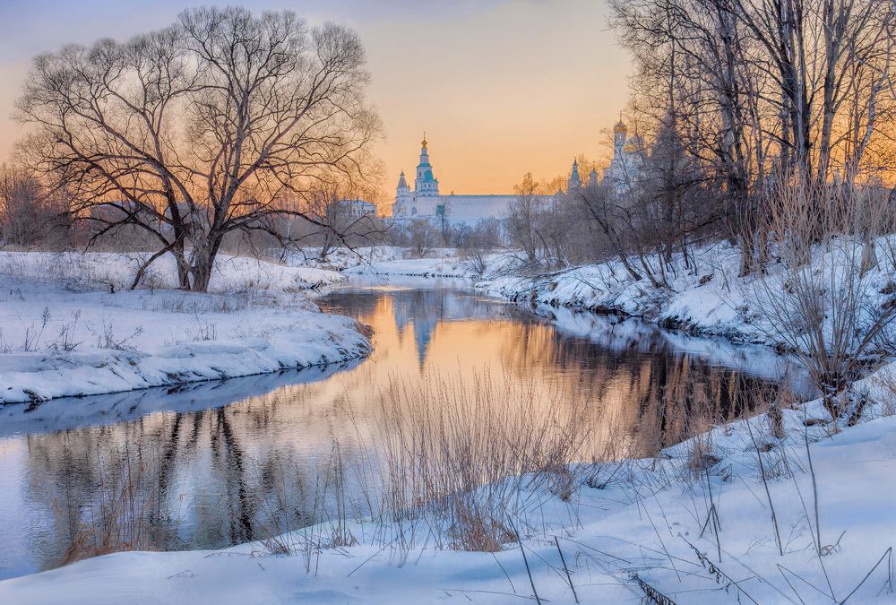 Зимний вечер на реке