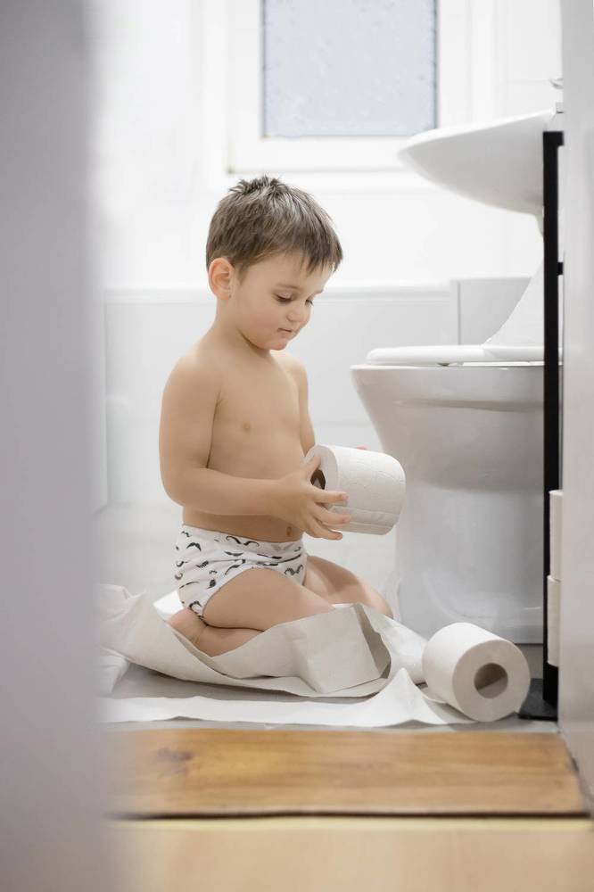 Playing with toilet paper