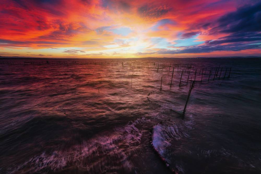 Sunsets in the lagoon.