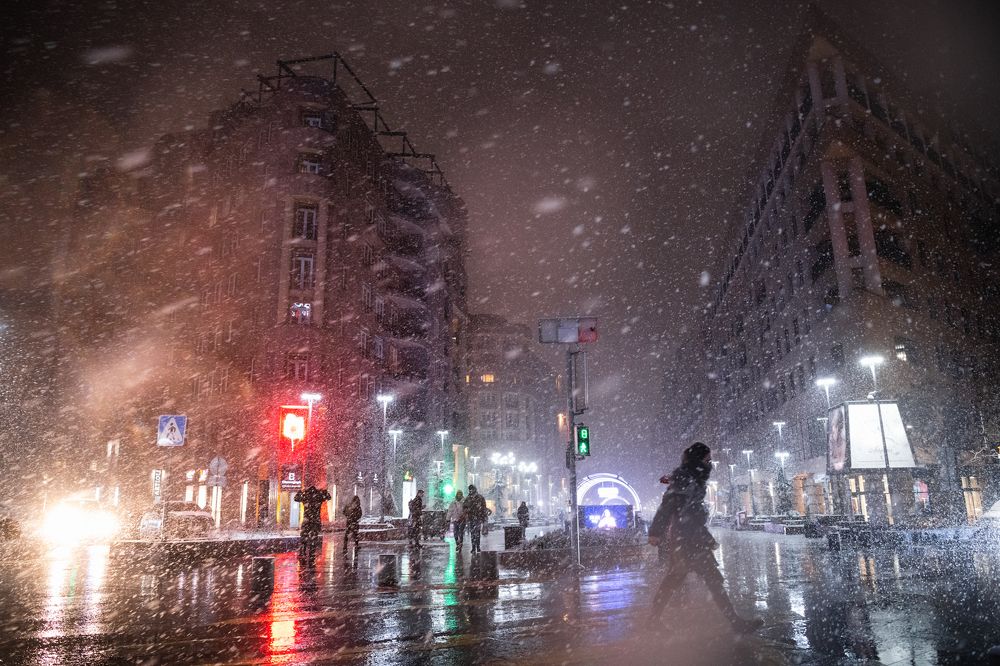 Snowfall in Yerevan