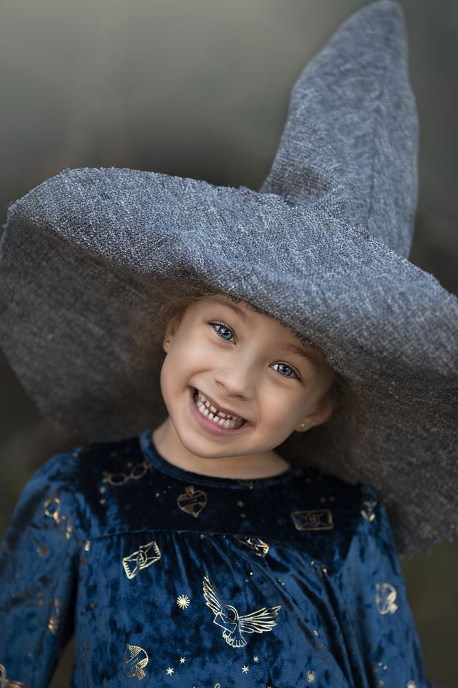 A little witch in the forest