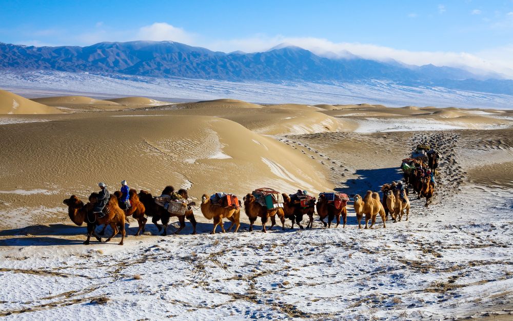 Seasonal Migration of nomads in Western Mongolia.