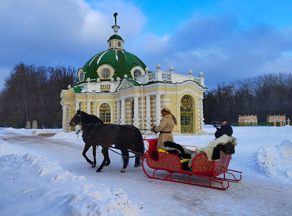 зимние развлечения в Кусково