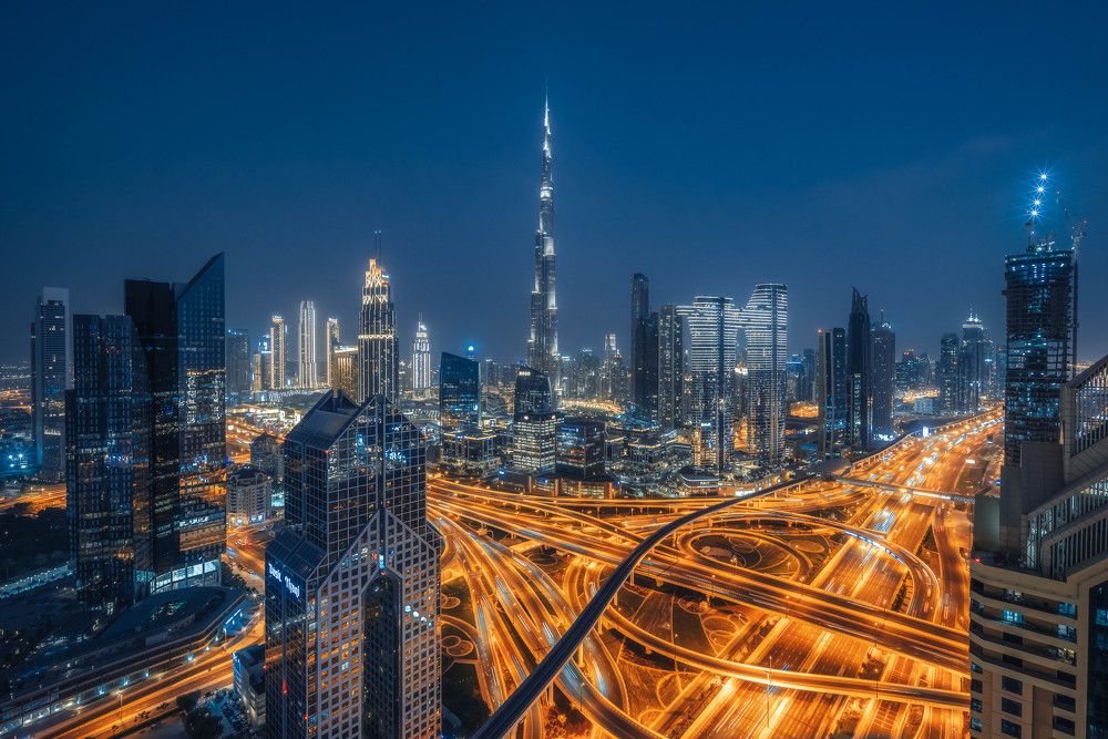 Dubai skyline with Burj Khalifa