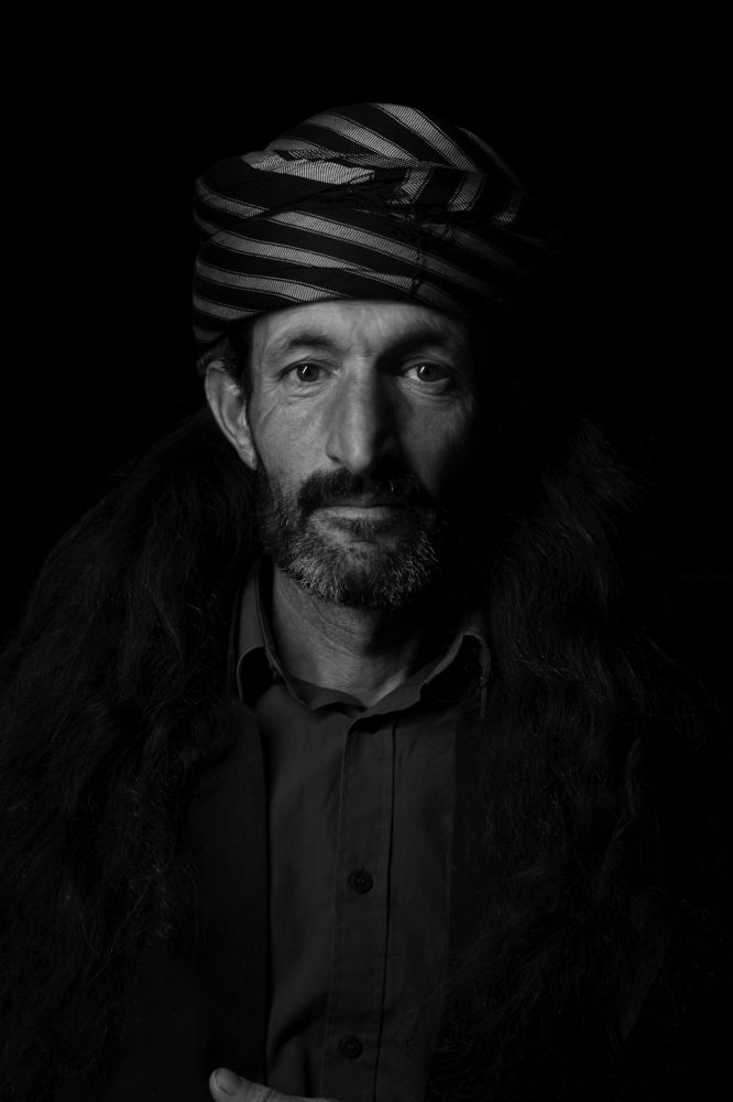 black and white portrait