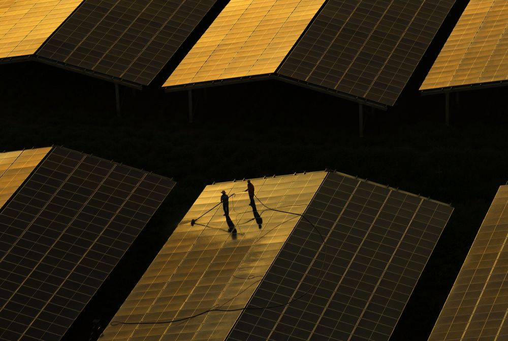 Washing solar panels