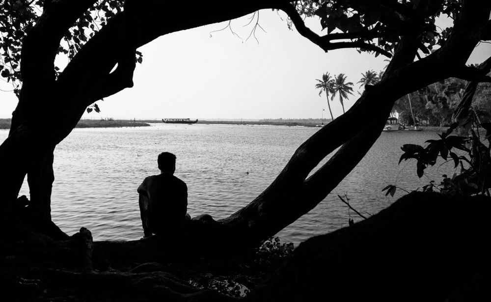 Backwater with light breeze
