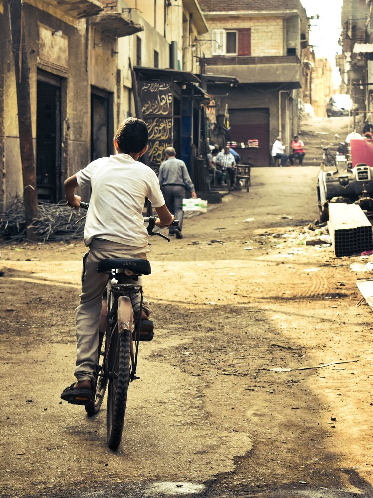 The boy and his bicycle