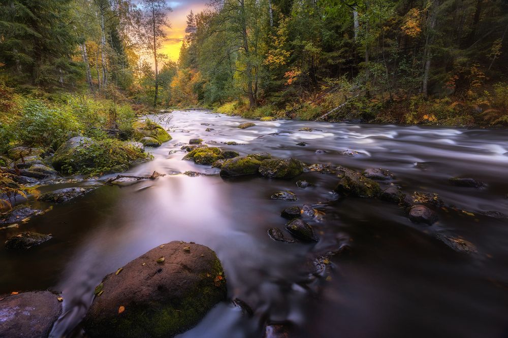 Осенний закат на Рощинке