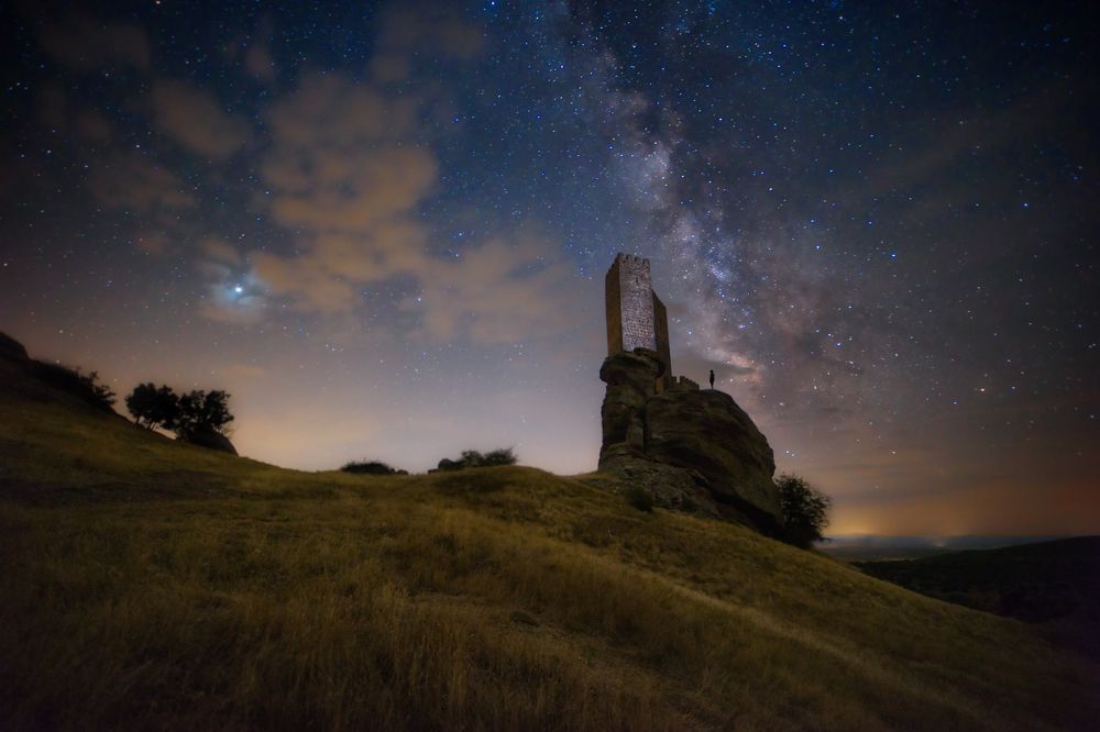 Zafra castle with the milky way.