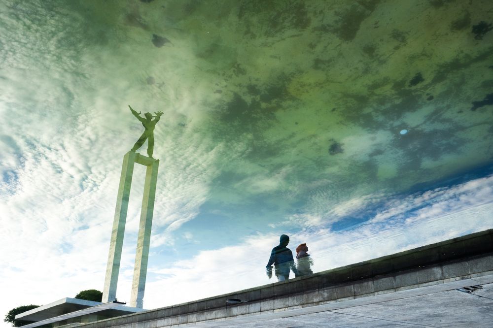 Morning stroll reflection