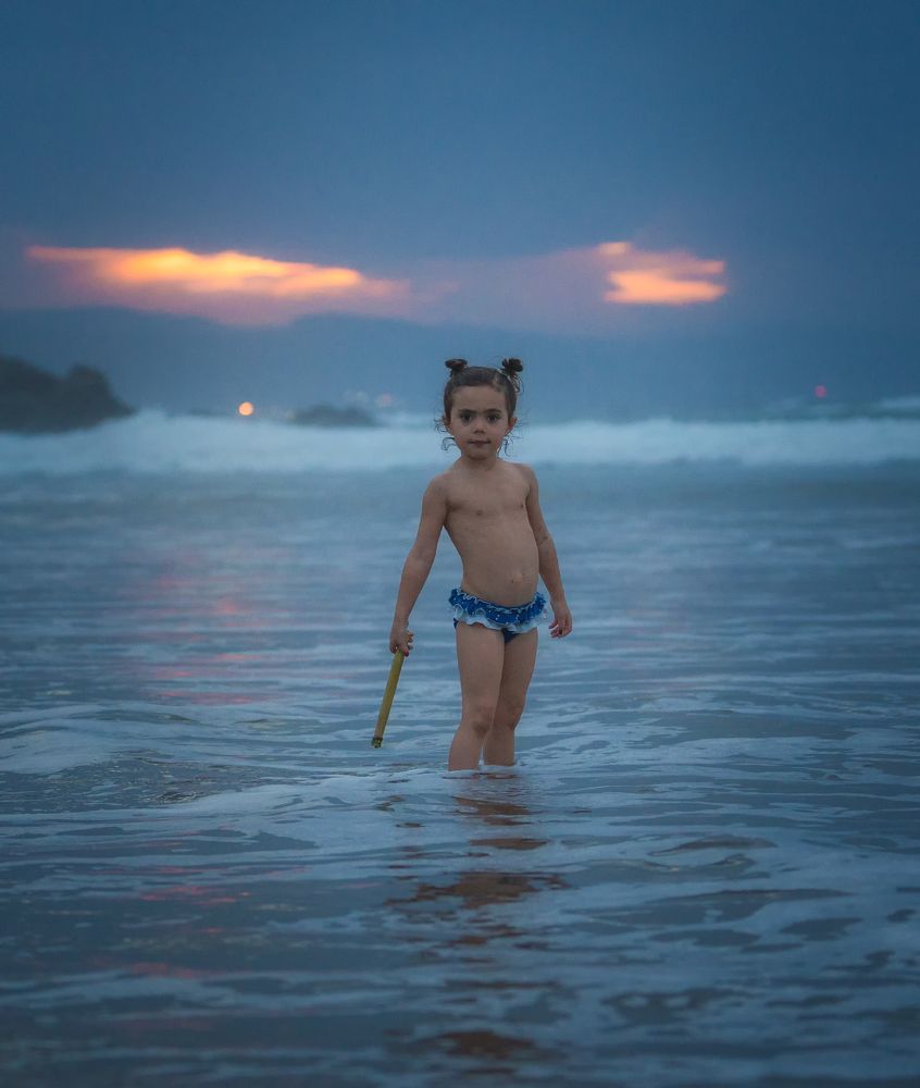 Autumn sunset on the beach