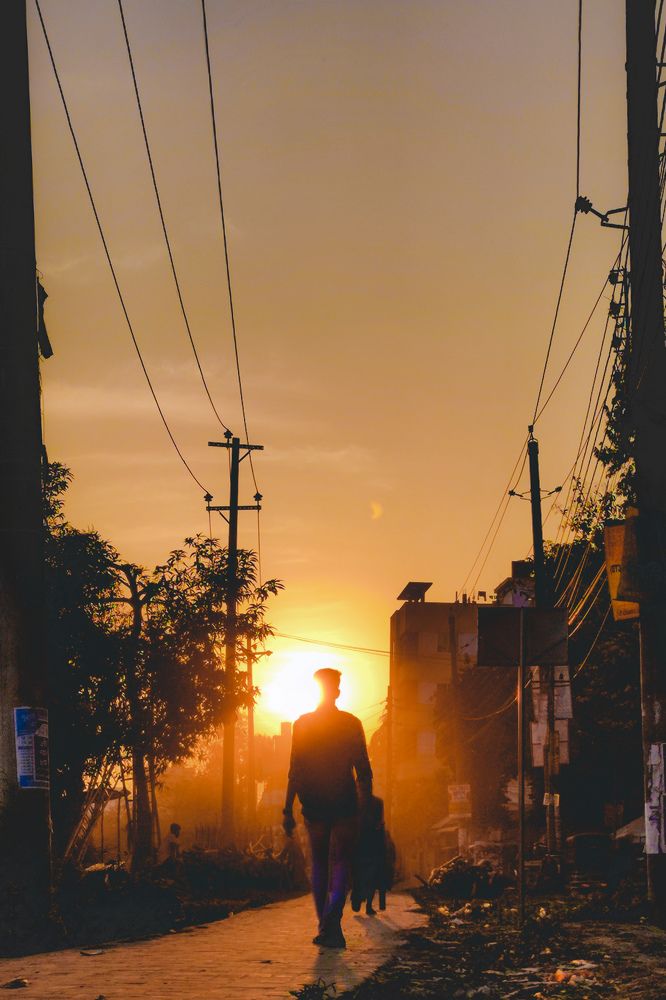 Walking towards the sun