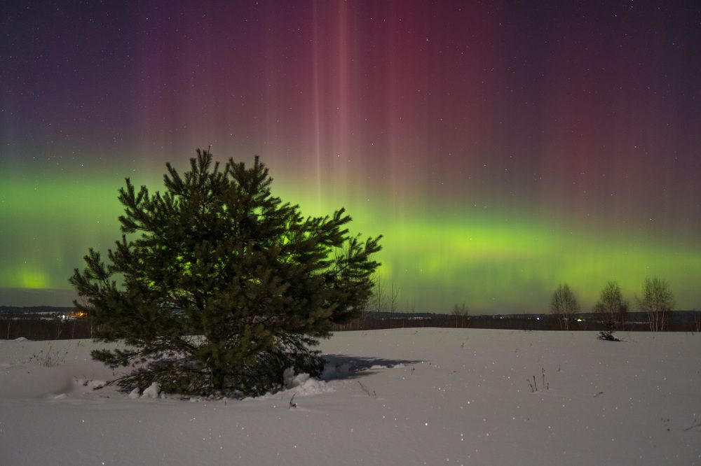 Аврора на широте Тверской области