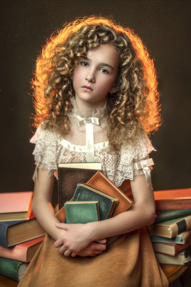 Girl with the books!