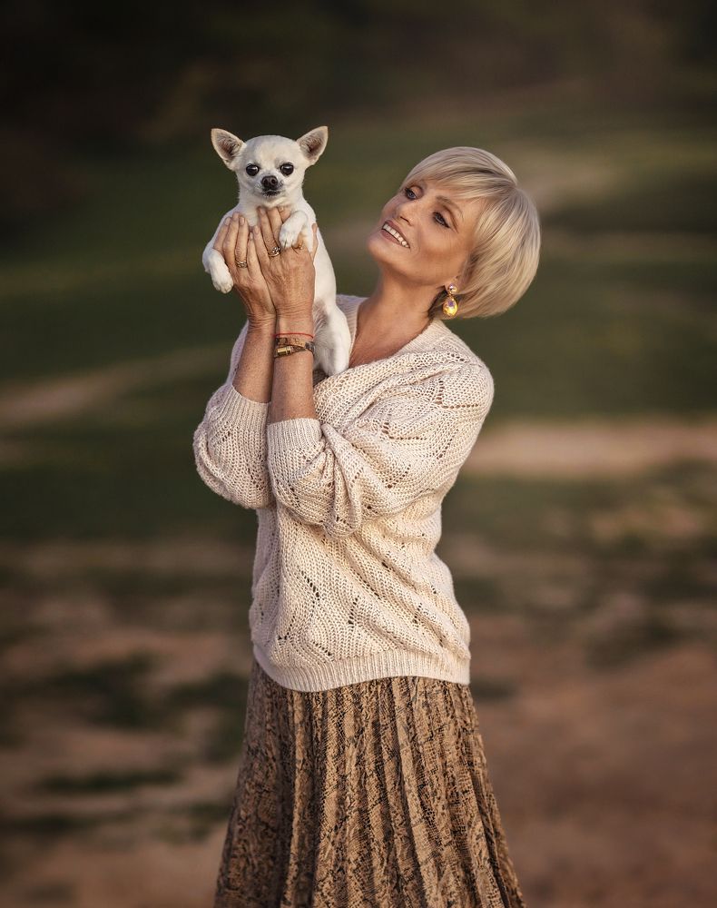 Woman with a little dog