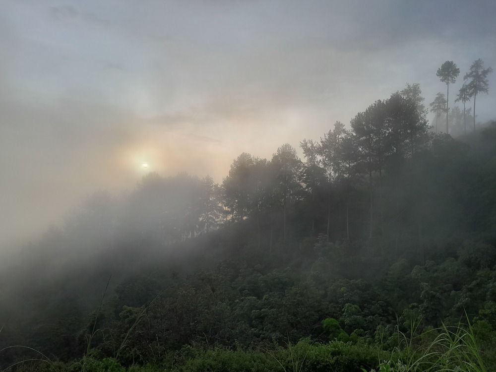Sunrise over a mountain