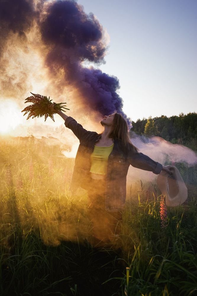 Закат в люпинах