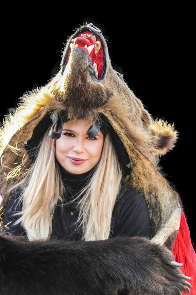 Cheerful bear dancer