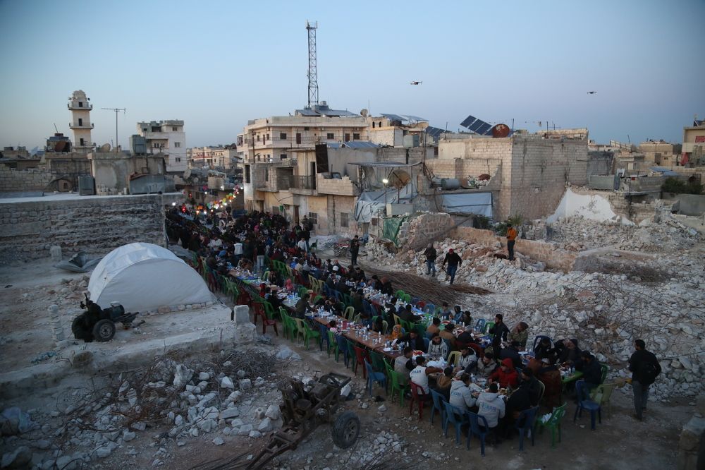 Dinner on top of destruction