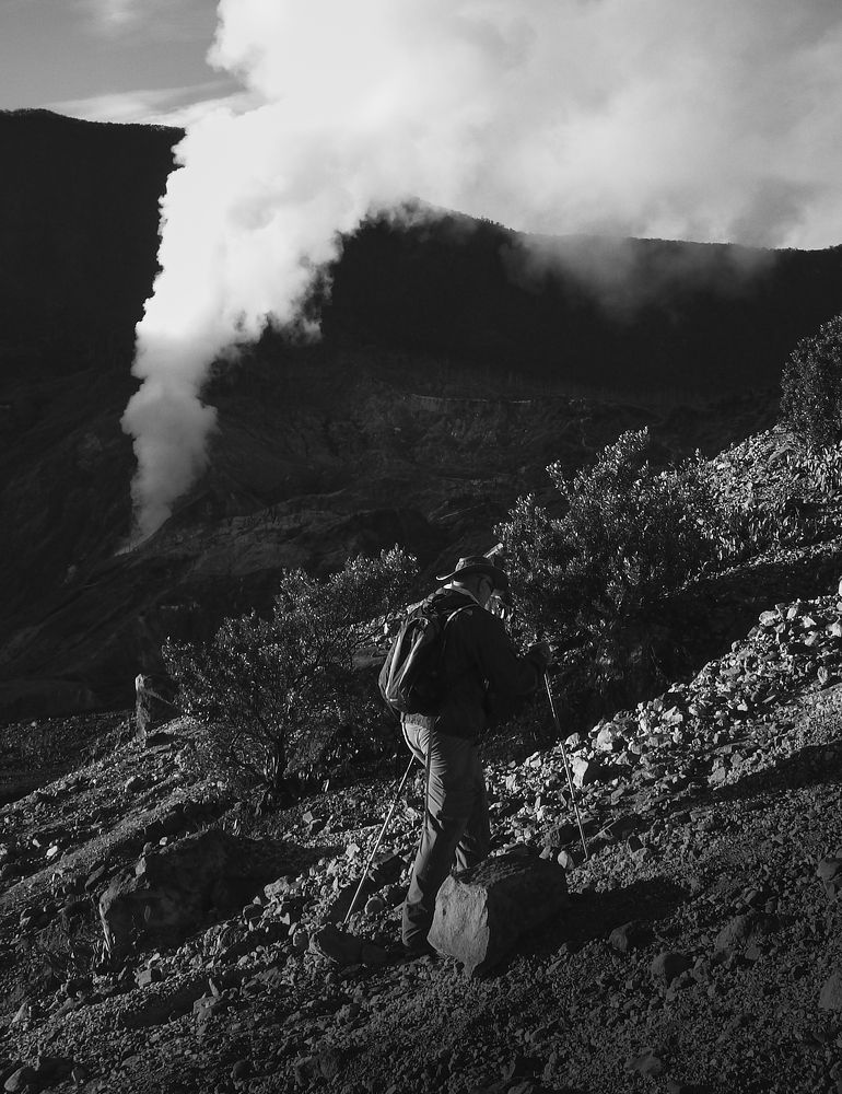Trekking on an active volcano