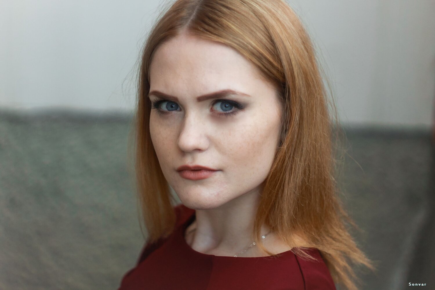 Oktyabrina with a fixed look