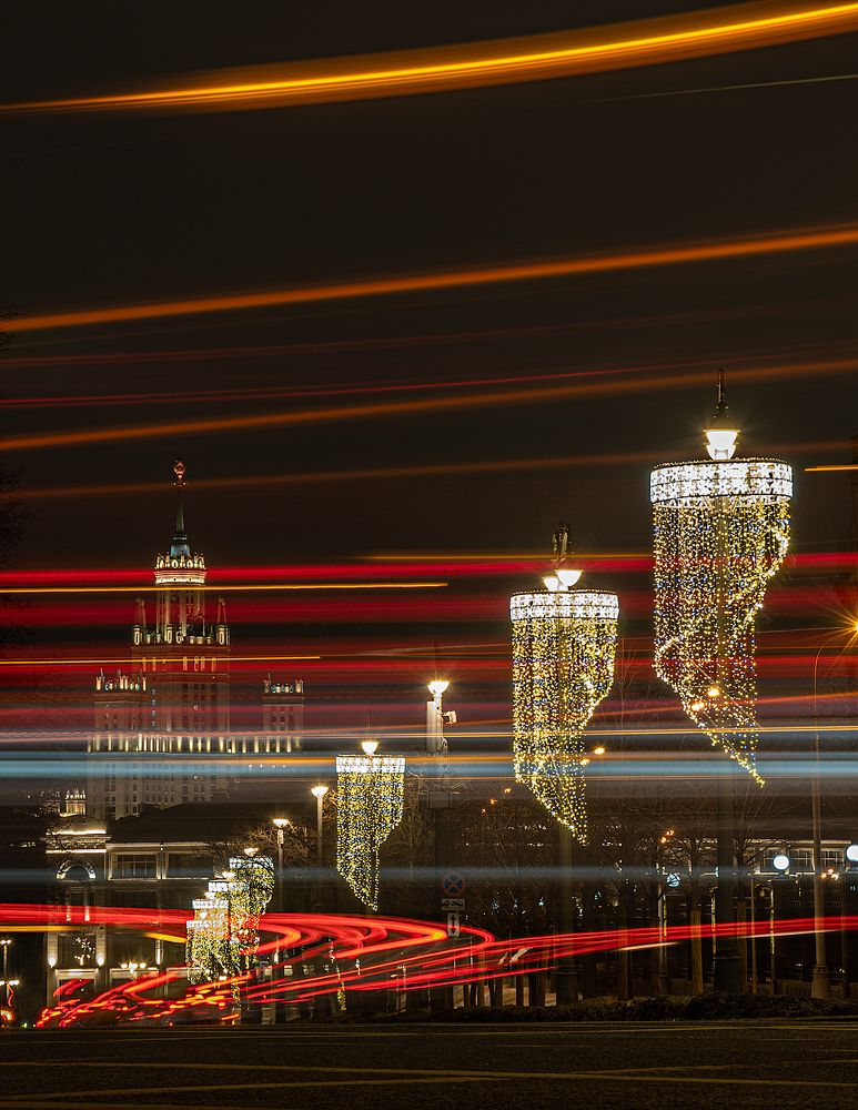 Swirl of city lights