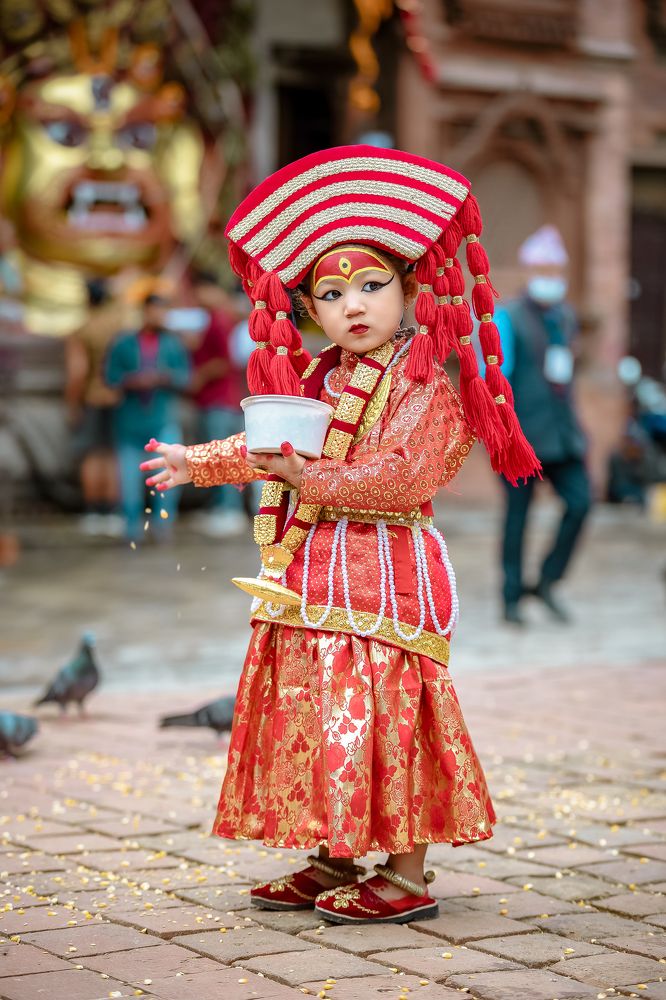 Cutest Child in Attire of Living Goddess Kumari.