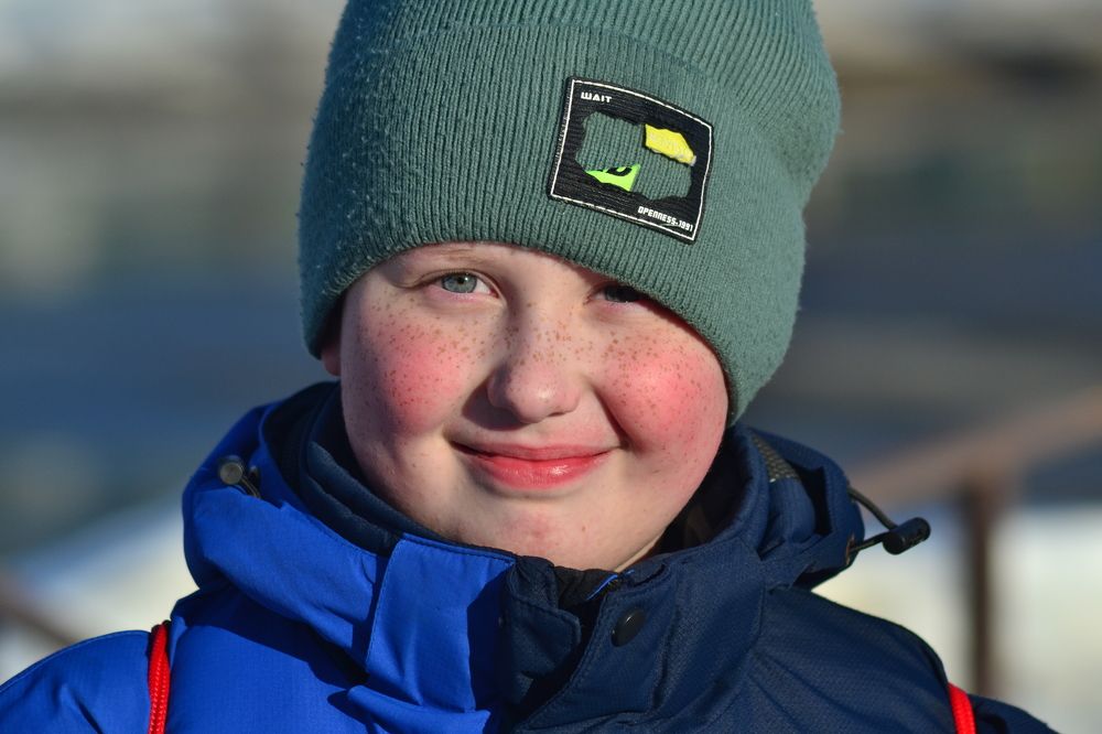 Морозный день.