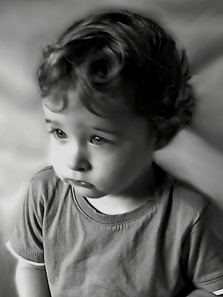 Baby portrait in b&w