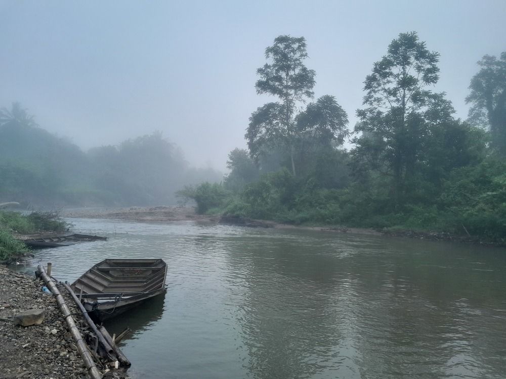 A canoe in A Morning River