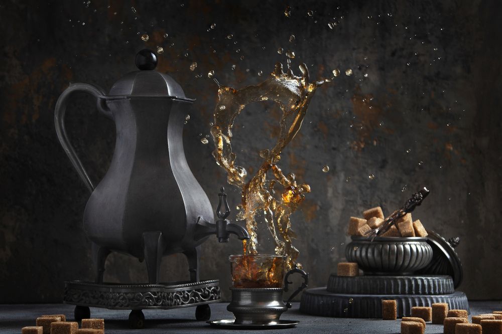 Чаепитие из оловянной посуды