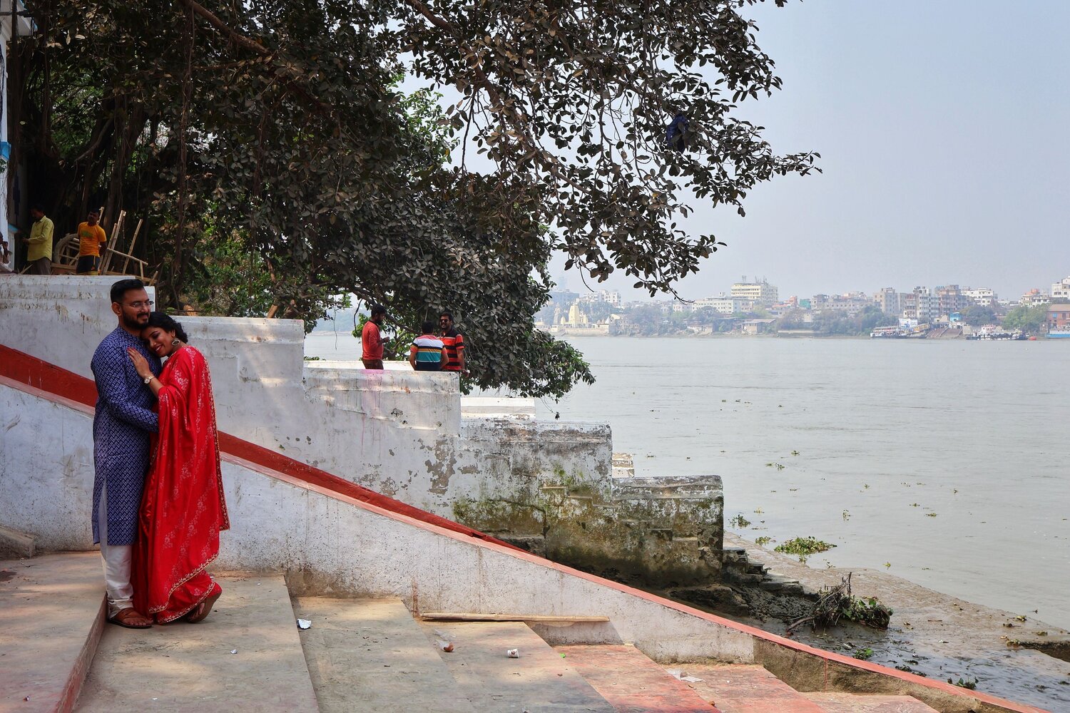 Falling in love near the river side.