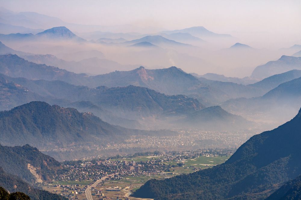Foggy hills in Pokhara