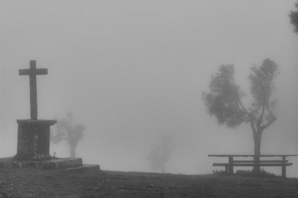 THE BENCH AND THE CROSS