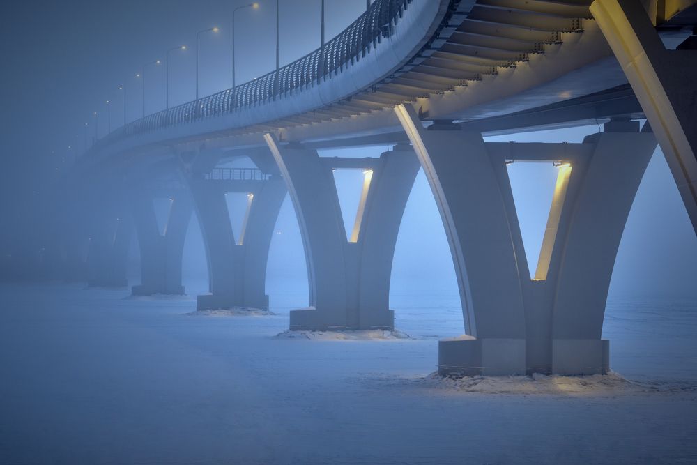 Над Невой январский мороз