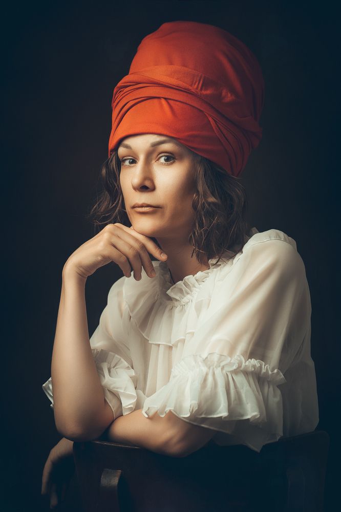 The girl in the red headdress