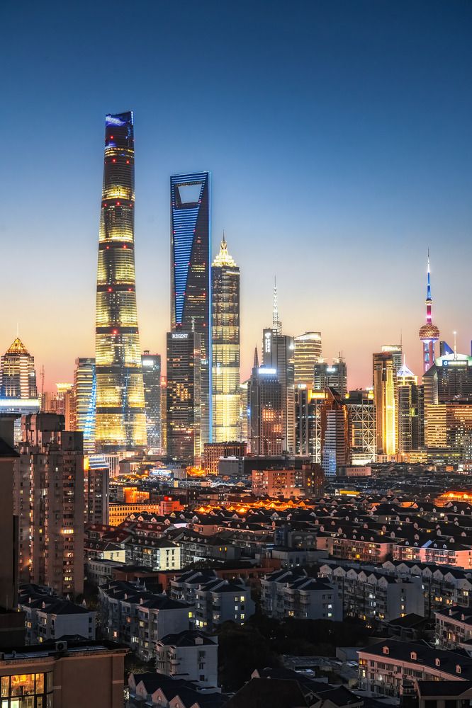 上海陆家嘴日落