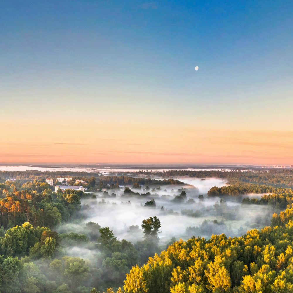 Над туманами под луной