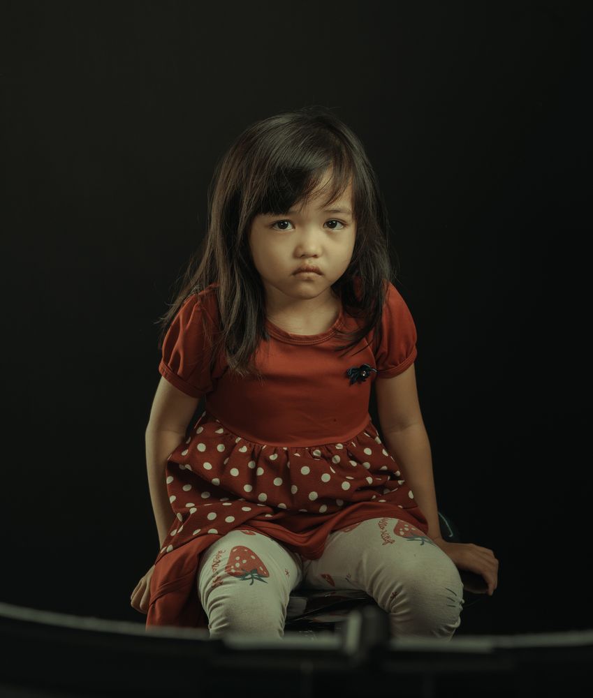 A child studio portrait