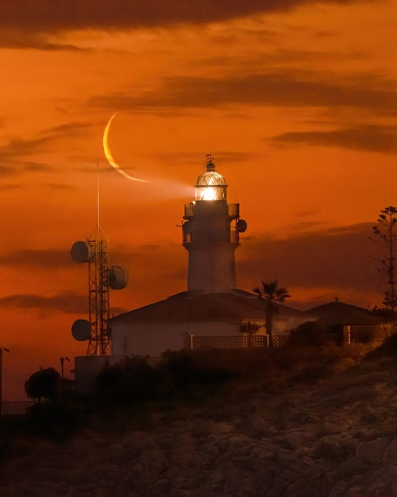 Lighthouse and the moon