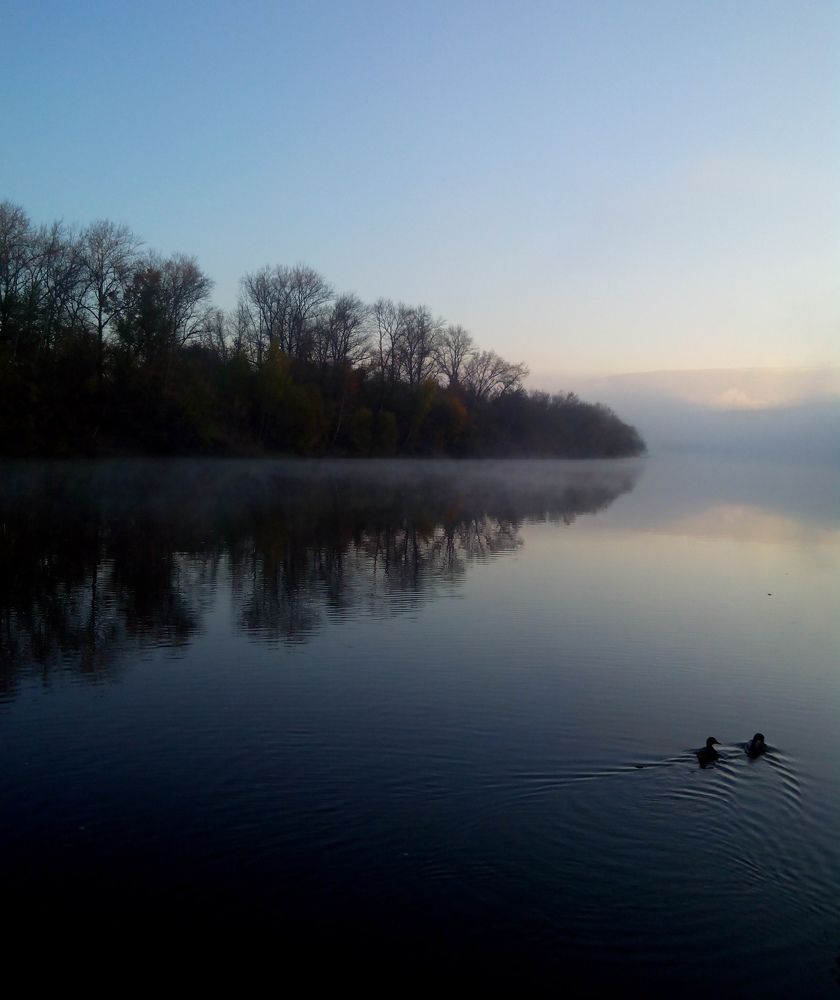 Moskva river in the morning fog